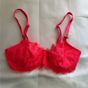 Victorias Secret Dream Angels Push Up Without Padding Unlined neon red Bra NWT